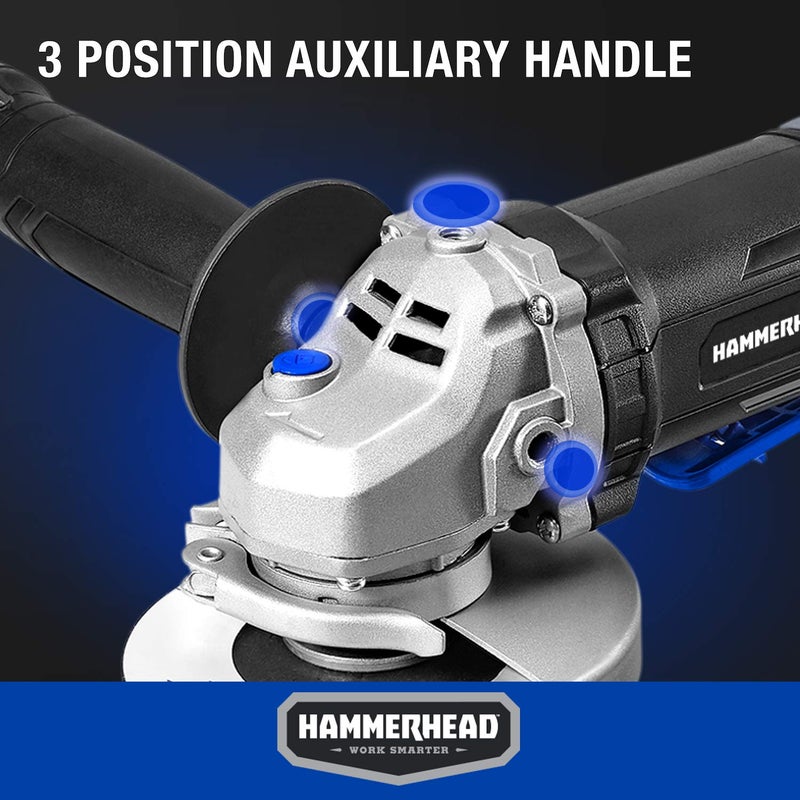 Hammerhead 6-Amp 4-1/2 Inch Angle Grinder with 3 pcs Grinding Wheel â€“ HAAG060 - Image 4